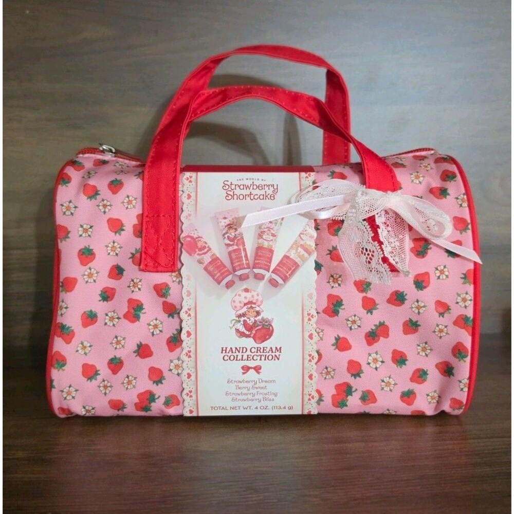 New Strawberry Shortcake Hand Cream Collection Scented Gift Set Travel Bag Pouch